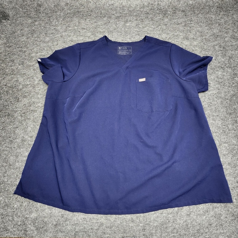 Figs Womens Catarina Technical Navy Blue Scrub Shirt Top Nurse Hospital 4X Plus